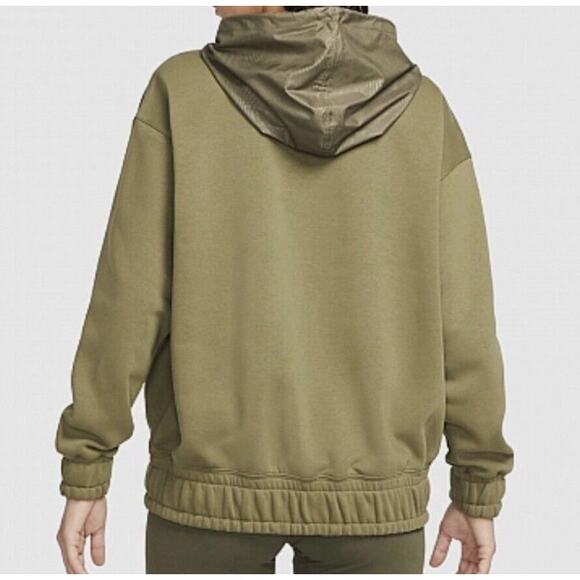 Nike Icon Clash Half Zip Hoodie Olive Green Textured Windbreaker Pullover Sz M - Picture 6 of 10